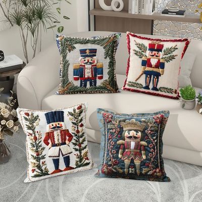 Christmas Nutcracker Printed Pillowcase Sofa Bed Head Cushio