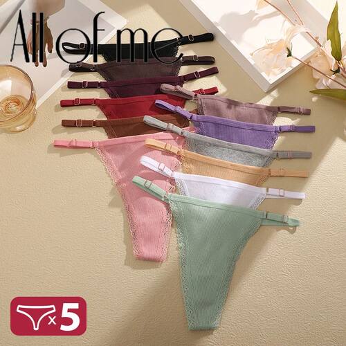 5PCS/Set Cotton Panties Sexy G-String Women's Underwear T-Ba
