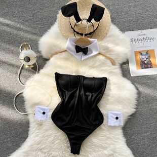 Bunny Girl Maid Cosplay Uniform Wrap Chest Slim Fit Playsuit