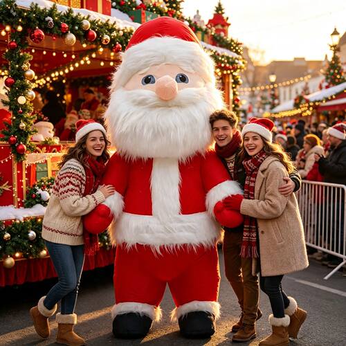 2.6m Santa Claus Snowman Inflatable Costume Mascot Parade Ad