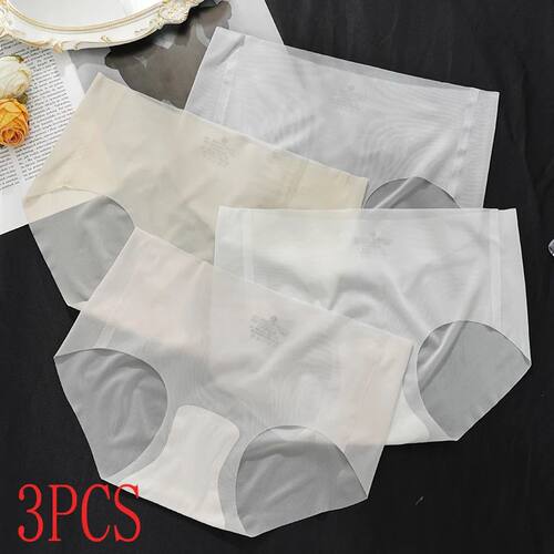 3Pcs/Lot Women’s Panties Summer Ice Silk Seamless Underwear