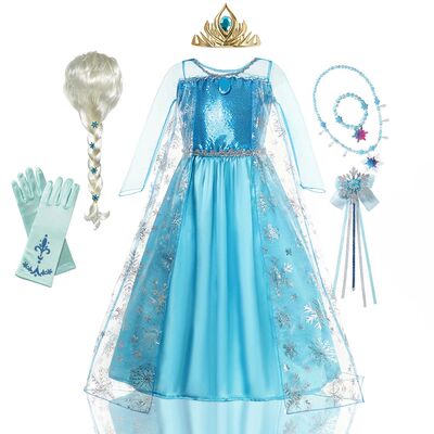 Girls Snow Queen Kids Costumes Girls Carnival Party Prom Gow
