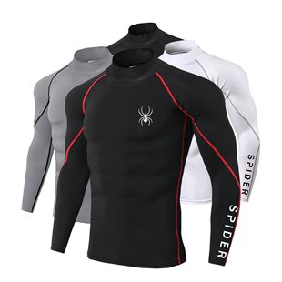 Men's Running Shirt Undershirt Long Sleeve Skinny T-shirt Gy