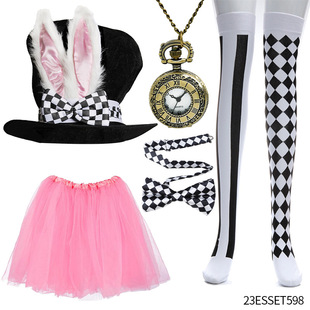 Easter Bunny Costume Velvet Rabbit Ears High Hat Set Easter