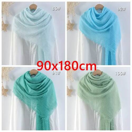 90x180cm Women Colorfull Cotton and Linen Scarf Shawls Wraps