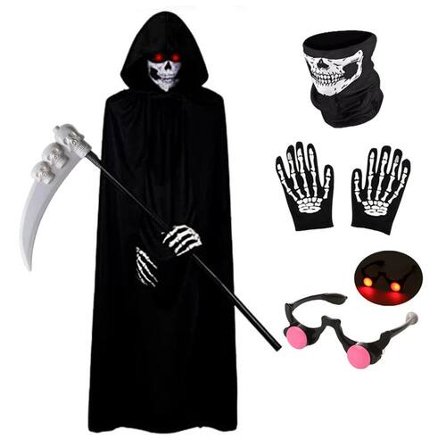 Halloween Scary Costume Grim Reaper Costume for Boys Kids Co
