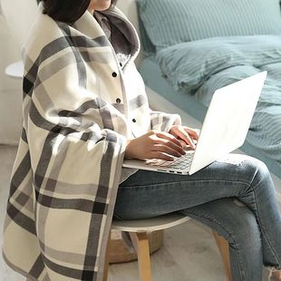 Shawl Blanket Flannel 1pc Casual Blankets Lazy Offi Wearable