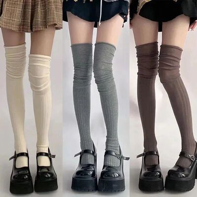 5 Colors Thigh High Stockings Women OverKnee Long Sock Warm