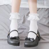 Cotton Socks with Lolita Trim Lace Women Ankle Kawaii
