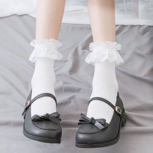 Women's Lolita JK Ankle Socks Kawaii Cotton with Lace Trim -