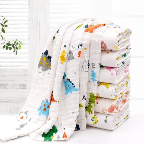 Baby Bath Towel 4-Layer Gauze Cotton Newborn Cartoon Washclo