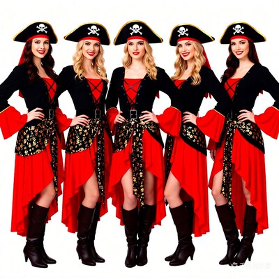 S-3xl Plus Size Female Pirate Clothes Halloween Show Sexy Fe