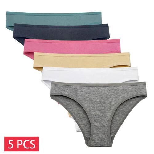 5 PCS/SET Women's Underwear Cotton Panty Sexy Female Underpa