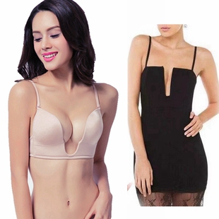 Sexy Invisible Bras Deep U Low Cut Backless Strapless Linger