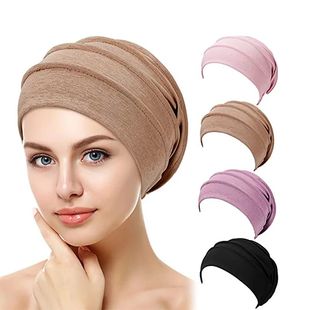 Women Cotton Slouch Beanie Chemo Cap Solid Color Bonnet Inne