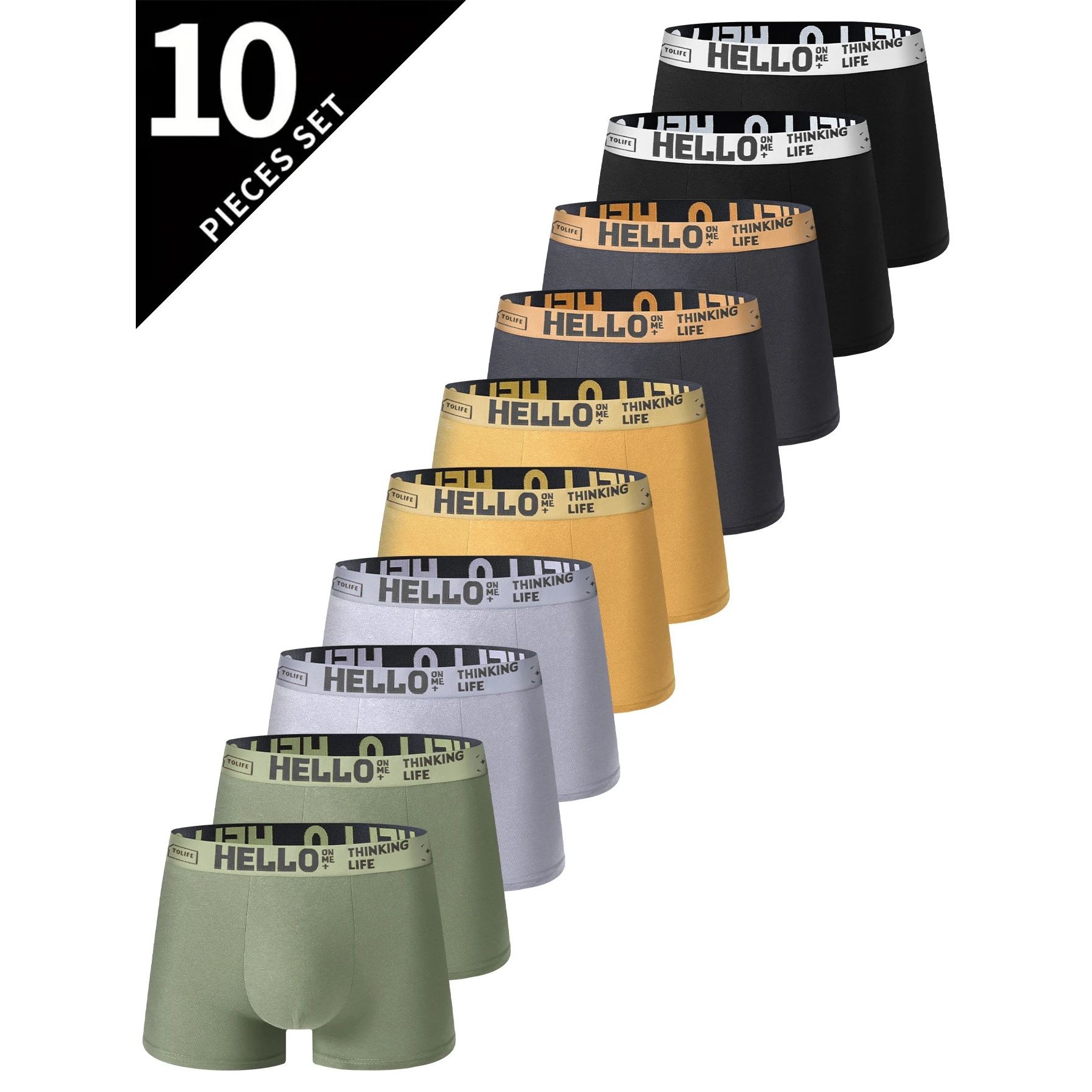 10 Piece Set of Men's Underwear Briefs Trendy Comfortable Pe