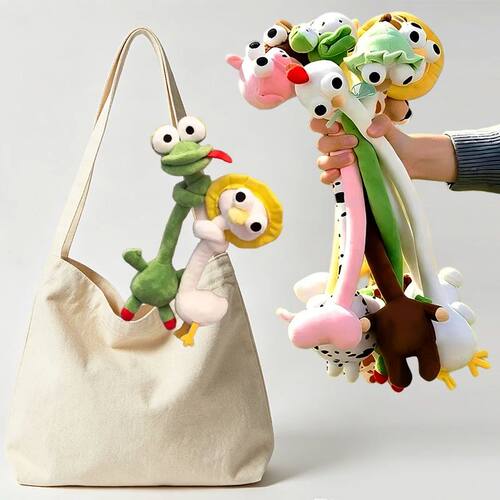 40cm Long Neck Animal Plush Toys Funny Creative Bag Pendant