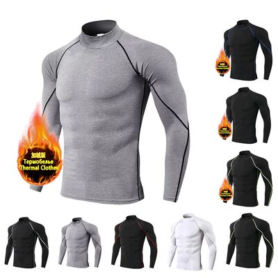Winter Man Compression Shirt Cycling Clothing Warmth Shirt W