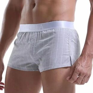 Men Cotton Boxers Shorts Loose Multicolor Male Plaid Underwe
