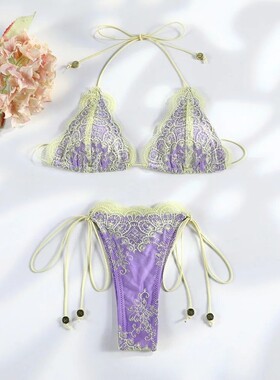 Sexy Hollow Lace Bikinis Patchwork Swimsuit Women Bathing Su