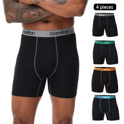 4pcs Set Mid-Long Boxer Shorts Men's Underwear Male Underpan