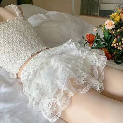2025 Floral Lace Lolita Safety Pants Women Summer Shorts Pet