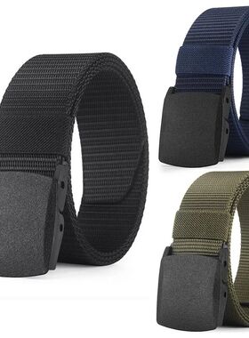 Men's Belt Outdoor Casual Canvas Belt Metal Free Training Ny