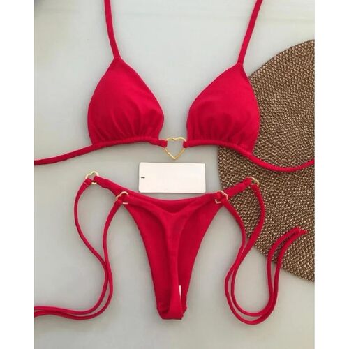 Sexy Halter Solid color Bikini Set Women's Swimsuit Two-piec