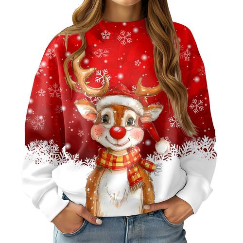 New Christmas knitted sweater, Little Deer Christmas hoodie