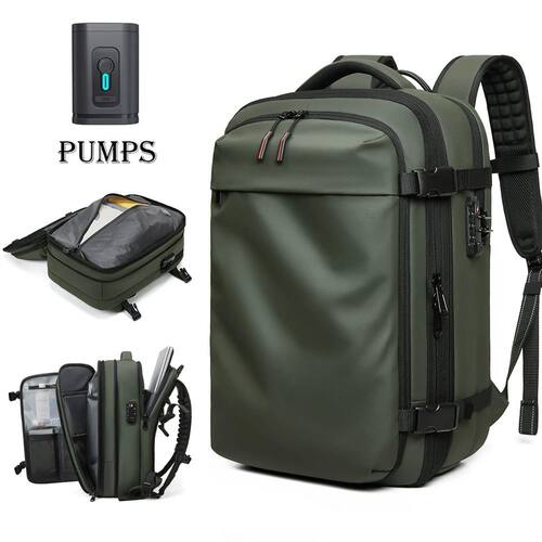 Men Travel Backpack 17 Inch Vacuum Compression Laptop Backpa