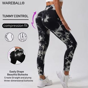Leggings Wais Dye High Seamless Women Gym Pants Yoga Tie New