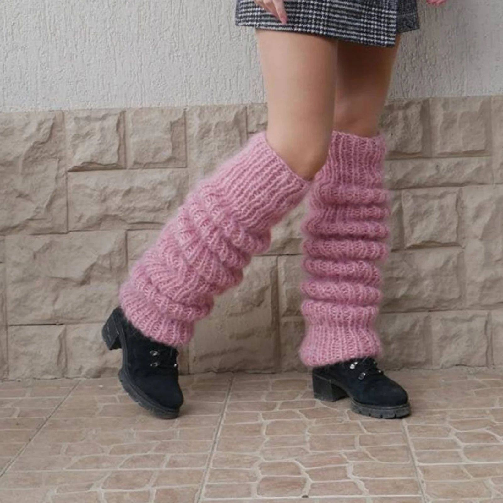 Women Mohair Leg Warmers Winter Warm Open Toe Leg Warmers fo