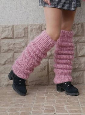 Women Mohair Leg Warmers Winter Warm Open Toe Leg Warmers fo