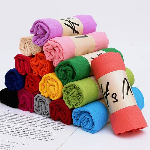 Cotton Linen Scarf Candy Color Anti-sand Neckerchief Women T
