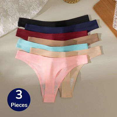 WarmSteps 3PCS/Set Women's Panties Seamless Female Thongs Si
