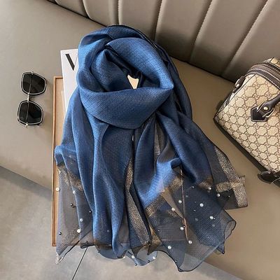 Brand WomenScarf Plain Solid Silk Linen Shawls Scarves Summe