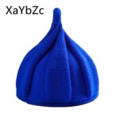 Flower Color Cap Adult Warm Solid Pointed Knitted Twisted
