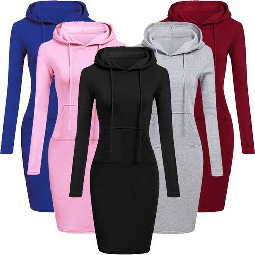 Ladies Dress Autumn Women Hooded Dresses Hoodies Women Sweat