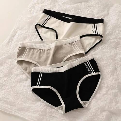 Underwear Women Cotton Crotch Mid Waist Traceless Sexy Panti