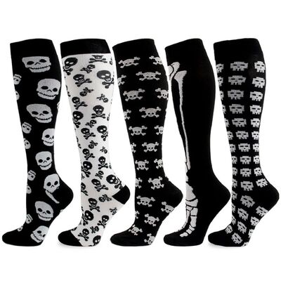 Varicocele Socks Compression Socks Halloween Skull Bone Bat