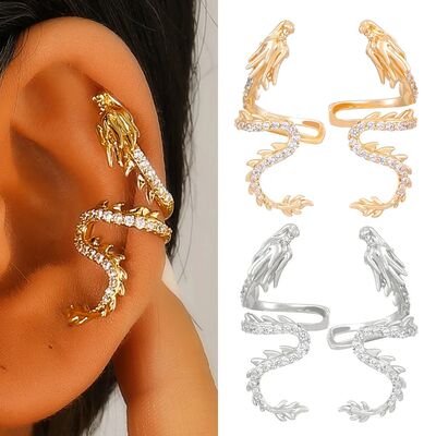Chinese Zodiac Loong Earrings for Women Trendy Punk Vintage