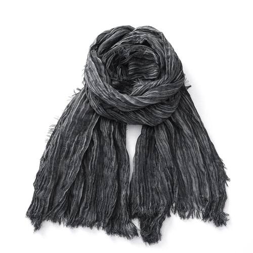 Fashion Crinkle Cotton Linen Scarf for Men Women Soft Warm P