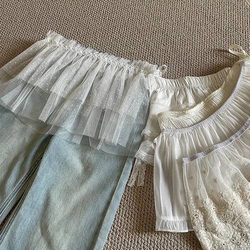 Women High Waist A-Line Flounce Short Skirt Butt CurtainStre