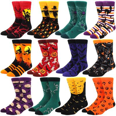 New Fall Winter Halloween Men Socks Funny Skull Alien Pumpki