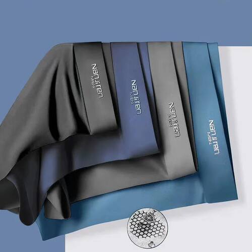 4pcs Boxer Shorts Men's Ice Silk Underwear Male Underpants B