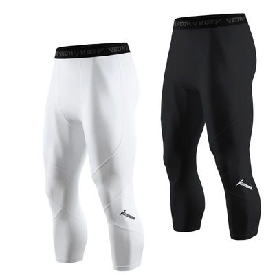 Soft 3/4 Compression Tights for Men Sportswear Quick Dry Tra