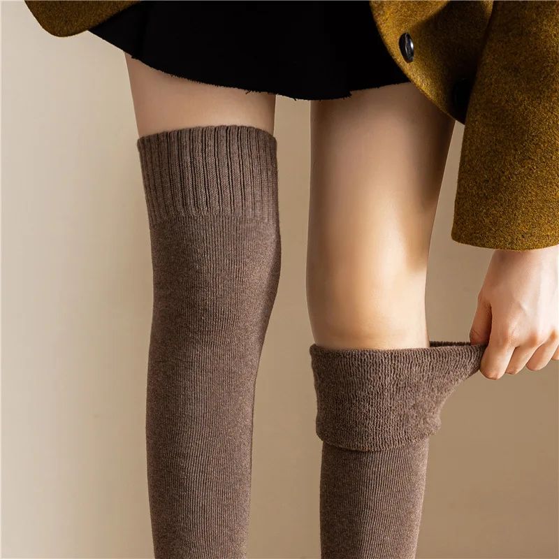 Terry Over-the-knee Socks for Women in Winter Plus Velvet an