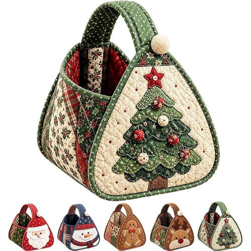 New Christmas Quilted Basket DIY Sewing Kit Santa Snowman Re