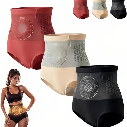 Soft High Waist Honeycomb Tummy Control Panty Breathable Sea