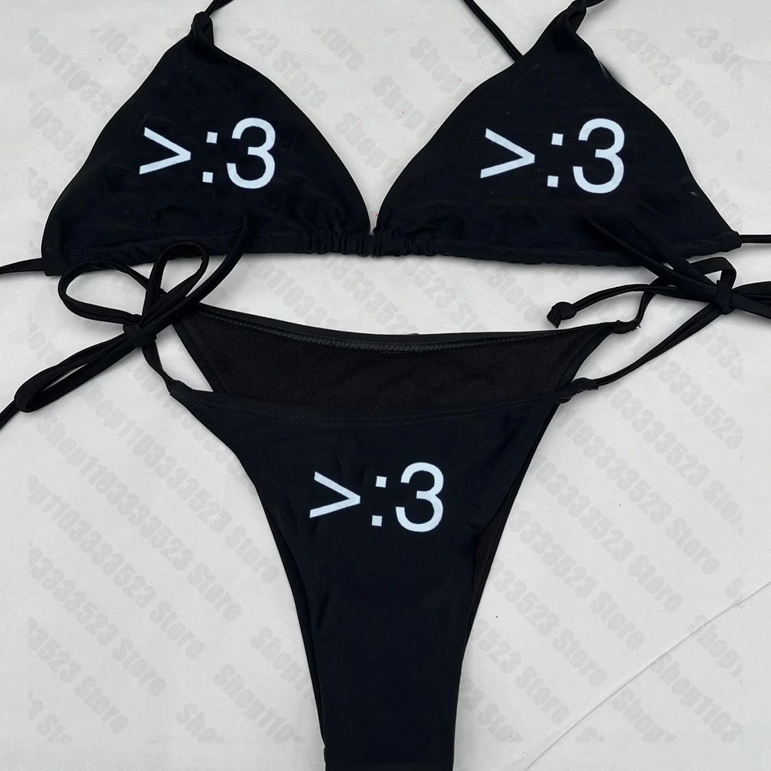 Fashion Punk Letter Bikini Gothic Bikini Sexy Bikini Emo gir